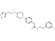 N-[2-(3-fluorophenyl)ethyl]-2-[4-(4-{[2-(1H-pyrazol-4-yl)ethyl]amino}-1-piperidinyl)phenyl]acetamide