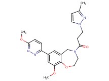 9-methoxy-7-(6-methoxy-3-pyridazinyl)-4-[3-(3-methyl-1H-pyrazol-1-yl)propanoyl]-2,3,4,5-tetrahydro-1,4-benzoxazepine