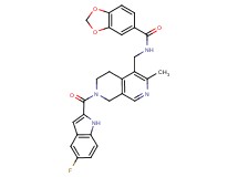 N-({7-[(5-fluoro-1H-indol-2-yl)carbonyl]-3-methyl-5,6,7,8-tetrahydro-2,7-naphthyridin-4-yl}methyl)-1,3-benzodioxole-5-carboxamide