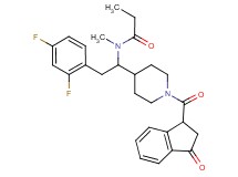 N-(2-(2,4-difluorophenyl)-1-{1-[(3-oxo-2,3-dihydro-1H-inden-1-yl)carbonyl]-4-piperidinyl}ethyl)-N-methylpropanamide