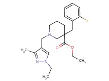 ethyl 1-[(1-ethyl-3-methyl-1H-pyrazol-4-yl)methyl]-3-(2-fluorobenzyl)-3-piperidinecarboxylate
