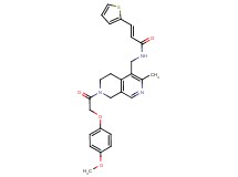 (2E)-N-({7-[(4-methoxyphenoxy)acetyl]-3-methyl-5,6,7,8-tetrahydro-2,7-naphthyridin-4-yl}methyl)-3-(2-thienyl)acrylamide