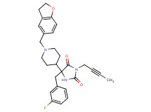3-(2-butyn-1-yl)-5-[1-(2,3-dihydro-1-benzofuran-5-ylmethyl)-4-piperidinyl]-5-(3-fluorobenzyl)-2,4-imidazolidinedione