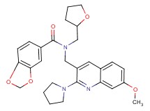 N-{[7-methoxy-2-(1-pyrrolidinyl)-3-quinolinyl]methyl}-N-(tetrahydro-2-furanylmethyl)-1,3-benzodioxole-5-carboxamide