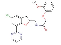 N-{[5-chloro-7-(2-pyrimidinyl)-2,3-dihydro-1-benzofuran-2-yl]methyl}-2-(2-methoxyphenoxy)acetamide