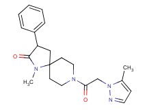 1-methyl-8-[(5-methyl-1H-pyrazol-1-yl)acetyl]-3-phenyl-1,8-diazaspiro[4.5]decan-2-one