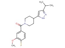 1-(4-fluoro-3-methoxybenzoyl)-4-(3-isopropyl-1H-pyrazol-5-yl)piperidine