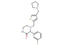 3-(3-fluorophenyl)-4-{[4-(pyrrolidin-1-ylmethyl)-2-thienyl]methyl}piperazin-2-one