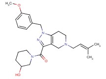 1-{[1-(3-methoxybenzyl)-5-(3-methyl-2-buten-1-yl)-4,5,6,7-tetrahydro-1H-pyrazolo[4,3-c]pyridin-3-yl]carbonyl}-3-piperidinol