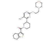 4-[2-({5-methyl-4-[1-(4,5,6,7-tetrahydro-1-benzothien-3-ylcarbonyl)-3-piperidinyl]-2-pyrimidinyl}thio)ethyl]morpholine
