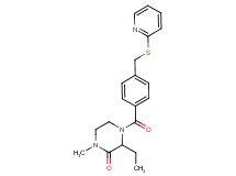 3-ethyl-1-methyl-4-{4-[(pyridin-2-ylthio)methyl]benzoyl}piperazin-2-one
