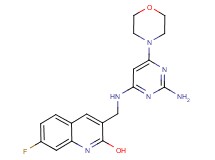 3-({[2-amino-6-(4-morpholinyl)-4-pyrimidinyl]amino}methyl)-7-fluoro-2-quinolinol