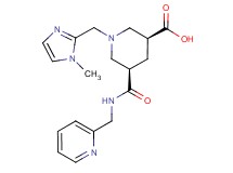 (3S*,5R*)-1-[(1-methyl-1H-imidazol-2-yl)methyl]-5-{[(2-pyridinylmethyl)amino]carbonyl}-3-piperidinecarboxylic acid