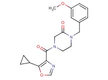 4-[(5-cyclopropyl-1,3-oxazol-4-yl)carbonyl]-1-(3-methoxybenzyl)-2-piperazinone