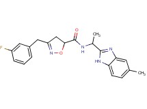 3-(3-fluorobenzyl)-N-[1-(5-methyl-1H-benzimidazol-2-yl)ethyl]-4,5-dihydro-5-isoxazolecarboxamide