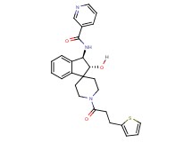 N-{(2R*,3R*)-2-hydroxy-1'-[3-(2-thienyl)propanoyl]-2,3-dihydrospiro[indene-1,4'-piperidin]-3-yl}nicotinamide