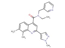 N-ethyl-7,8-dimethyl-2-(1-methyl-1H-pyrazol-4-yl)-N-(pyridin-3-ylmethyl)quinoline-4-carboxamide