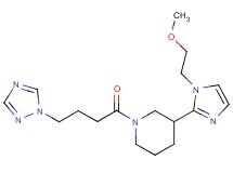 3-[1-(2-methoxyethyl)-1H-imidazol-2-yl]-1-[4-(1H-1,2,4-triazol-1-yl)butanoyl]piperidine
