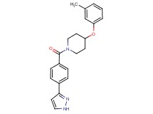 4-(3-methylphenoxy)-1-[4-(1H-pyrazol-3-yl)benzoyl]piperidine