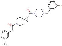 1-{[4-(3-fluorobenzyl)-1-piperazinyl]carbonyl}-6-[(3-methylphenyl)acetyl]-6-azaspiro[2.5]octane