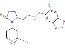 5-(2-{[(6-chloro-1,3-benzodioxol-5-yl)methyl]amino}ethyl)-1-(2,2-dimethyltetrahydro-2H-pyran-4-yl)-2-pyrrolidinone