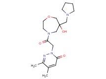 2-{2-[6-hydroxy-6-(pyrrolidin-1-ylmethyl)-1,4-oxazepan-4-yl]-2-oxoethyl}-5,6-dimethylpyridazin-3(2H)-one