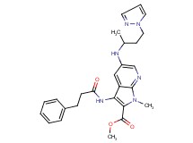 methyl 1-methyl-5-{[1-methyl-3-(1H-pyrazol-1-yl)propyl]amino}-3-[(3-phenylpropanoyl)amino]-1H-pyrrolo[2,3-b]pyridine-2-carboxylate