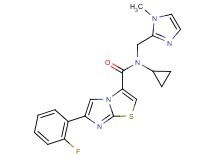 N-cyclopropyl-6-(2-fluorophenyl)-N-[(1-methyl-1H-imidazol-2-yl)methyl]imidazo[2,1-b][1,3]thiazole-3-carboxamide