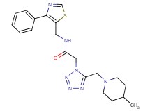 2-{5-[(4-methyl-1-piperidinyl)methyl]-1H-tetrazol-1-yl}-N-[(4-phenyl-1,3-thiazol-5-yl)methyl]acetamide