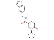 N-(1-benzothien-5-ylmethyl)-1-cyclopentyl-6-oxo-3-piperidinecarboxamide