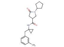 1-cyclopentyl-N-[1-(3-methylbenzyl)cyclopropyl]-5-oxo-3-pyrrolidinecarboxamide