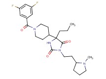 5-[1-(3,5-difluorobenzoyl)-4-piperidinyl]-3-[2-(1-methyl-2-pyrrolidinyl)ethyl]-5-propyl-2,4-imidazolidinedione