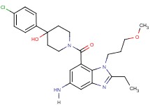1-{[5-amino-2-ethyl-1-(3-methoxypropyl)-1H-benzimidazol-7-yl]carbonyl}-4-(4-chlorophenyl)-4-piperidinol