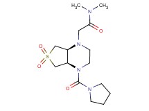 2-[(4aR*,7aS*)-6,6-dioxido-4-(pyrrolidin-1-ylcarbonyl)hexahydrothieno[3,4-b]pyrazin-1(2H)-yl]-N,N-dimethylacetamide