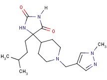5-(3-methylbutyl)-5-{1-[(1-methyl-1H-pyrazol-4-yl)methyl]-4-piperidinyl}-2,4-imidazolidinedione