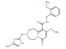 9-methoxy-N-(2-methoxybenzyl)-3-[(4-methyl-1H-imidazol-2-yl)methyl]-7-oxo-1,2,3,4,5,7-hexahydropyrido[1,2-d][1,4]diazepine-10-carboxamide
