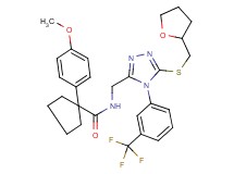 1-(4-methoxyphenyl)-N-({5-[(tetrahydro-2-furanylmethyl)thio]-4-[3-(trifluoromethyl)phenyl]-4H-1,2,4-triazol-3-yl}methyl)cyclopentanecarboxamide