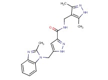 N-[(3,5-dimethyl-1H-pyrazol-4-yl)methyl]-5-[(2-methyl-1H-benzimidazol-1-yl)methyl]-1H-pyrazole-3-carboxamide