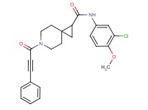 N-(3-chloro-4-methoxyphenyl)-6-(3-phenyl-2-propynoyl)-6-azaspiro[2.5]octane-1-carboxamide