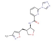 N-{(3R*,4S*)-4-[(3-methylisoxazol-5-yl)methyl]tetrahydrofuran-3-yl}-6-(4H-1,2,4-triazol-4-yl)pyridine-2-carboxamide