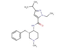 N-[(3S*,4R*)-3-benzyl-1-methyl-4-piperidinyl]-1-ethyl-3-isopropyl-1H-pyrazole-5-carboxamide
