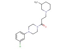 1-(3-chlorophenyl)-4-[3-(3-methyl-1-piperidinyl)propanoyl]piperazine bis(trifluoroacetate)
