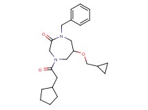 1-benzyl-4-(cyclopentylacetyl)-6-(cyclopropylmethoxy)-1,4-diazepan-2-one