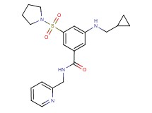 3-[(cyclopropylmethyl)amino]-N-(2-pyridinylmethyl)-5-(1-pyrrolidinylsulfonyl)benzamide