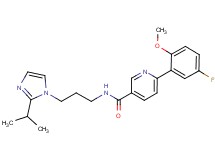 6-(5-fluoro-2-methoxyphenyl)-N-[3-(2-isopropyl-1H-imidazol-1-yl)propyl]nicotinamide