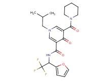 1-isobutyl-4-oxo-5-(1-piperidinylcarbonyl)-N-[2,2,2-trifluoro-1-(2-furyl)ethyl]-1,4-dihydro-3-pyridinecarboxamide