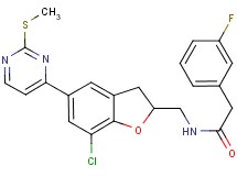 N-({7-chloro-5-[2-(methylthio)-4-pyrimidinyl]-2,3-dihydro-1-benzofuran-2-yl}methyl)-2-(3-fluorophenyl)acetamide