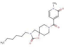 3-hexyl-8-[(1-methyl-2-oxo-1,2-dihydropyridin-4-yl)carbonyl]-1-oxa-3,8-diazaspiro[4.5]decan-2-one