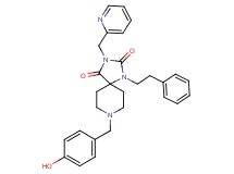 8-(4-hydroxybenzyl)-1-(2-phenylethyl)-3-(2-pyridinylmethyl)-1,3,8-triazaspiro[4.5]decane-2,4-dione
