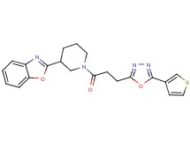2-(1-{3-[5-(3-thienyl)-1,3,4-oxadiazol-2-yl]propanoyl}-3-piperidinyl)-1,3-benzoxazole